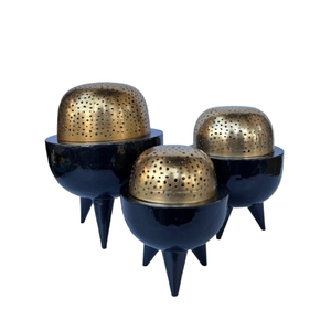 Quemador de Incienso Aromático Wellness Aroma Dome, de Metal Rosa, con Tapa de Cúpula Perforada Dorada, Soporte Trípode, Difusor de Aromaterapia - Product Image 6