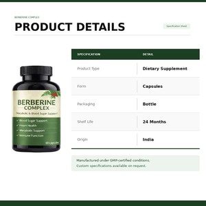 Cápsulas de Berberina de Marca Privada para el Control del Azúcar en Sangre, Salud Metabólica y Bienestar Cardíaco - Product Image 3