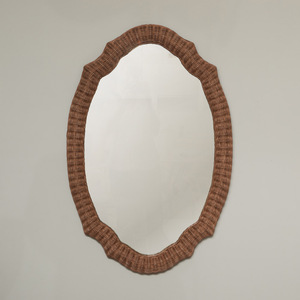 Sophisticated Rattan Oval Wall <b>Mirror</b> Natural Wicker Frame Decorative <b>Hanging</b> <b>Mirror</b> Boho Home Decor For Bedroom Living Room - Product Image 1