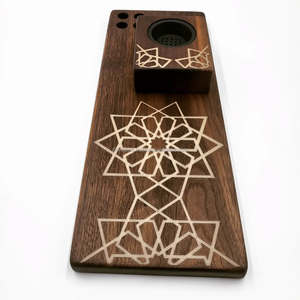 Noor Al Samaa 2025 madera resina epoxi Madkhan quemador elegante hecho a mano Bakhoor titular para celebraciones de Ramadán y Eid - Product Image 2