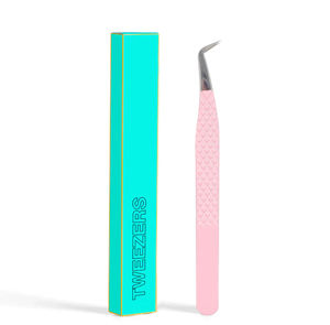 Ensemble de pinces à cils rose pour volume, en acier inoxydable de qualité chirurgicale, sans rouille, à pointe fine, antistatiques, outils de pose et de coiffage d'extensions de cils - Product Image 1