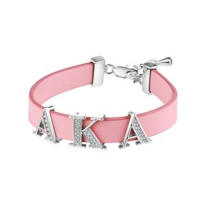 Bracelet coulissant rose avec lettres décoratives dorées – Accessoire de bijouterie élégant et ajustable pour femme, idéal pour mariage et soirée - Product Image 5