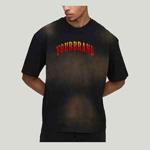 Nouveaux T-shirts personnalisés 100% coton tricoté, style Hip Hop, délavés effet soleil, coupe ample pour hommes, streetwear, 200g, impression DTG personnalisée - Product Image 1