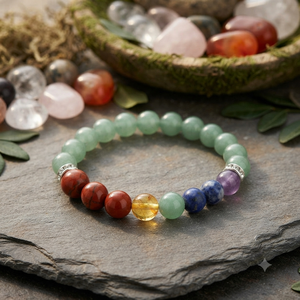 Bracelet en aventurine verte de haute qualité, perles des sept chakras, cadeau romantique, bijoux à la mode pour hommes et femmes, méditation énergétique - Product Image 4