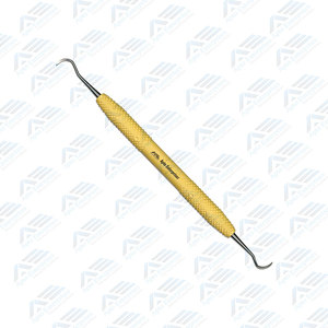 เครื่องมือผ่าตัดทางทันตกรรมเครื่องมือช่างอุปกรณ์รับการรับรอง CE เหล็กสีเหลืองเคียว Scaler แข็งปลายคู่ - Product Image 6