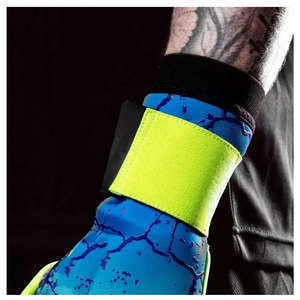 Football Goalkeeper Gloves <b>Full</b> Finger Neon Green Crack Printing Breathable Non <b>Slip</b> Hook And Loop Closure Unisex - Product Image 2