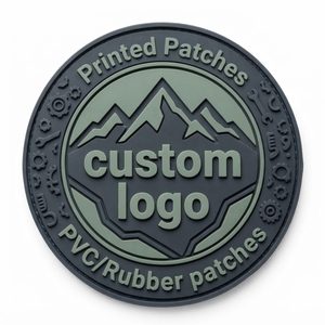 Patch en caoutchouc PVC 3D personnalisé, forme ronde, logo en relief imprimé pour vêtements, sacs, chapeaux, vestes, accessoires - Product Image 6
