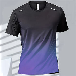 T-shirt de sport pour homme, séchage rapide, dégradé par sublimation, pour l'entraînement en extérieur et la course à pied - Product Image 5