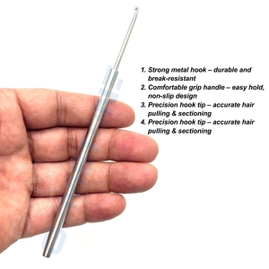 Professional Hair <b>Extension</b> Pulling Hook crochet Needle Stainless Steel <b>Micro</b> Ring Loop Tool for Hair <b>Extension</b> Installation - Product Image 2