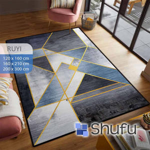 Shufu moderne motif abstrait tapis de sol épais flanelle lisse anti-poussière respectueux de l'environnement polyester fabriqué à la machine - Product Image 2