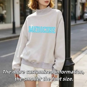 MTCS Factory <b>Mock</b> <b>Neck</b> Sweatshirt Leopard Print Chenille Patch University Pullover - Product Image 2