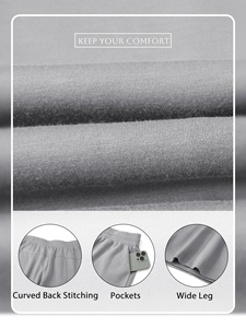 Pantalon cargo taille haute pour femme, coupe large, couleur unie, en molleton respirant, décontracté, longueur complète, coupe régulière, taille élastique, fermeture éclair - Product Image 6