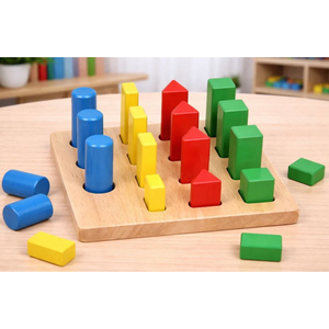 Juguete de Madera con Clavijas para Clasificar, para el Desarrollo de Habilidades, para el Entrenamiento Cerebral de Niños, para Uso en el Aula - Product Image 1