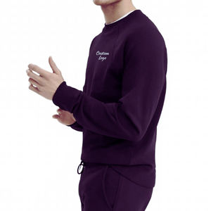 เสื้อสเวตเชิ้ตคอกลม แขนยาว ผ้าฝ้ายฟลีซ 100% ระบายอากาศได้ดี มีซับใน แบบสวมหัว ยูนิเซ็กซ์ ลายเรียบ สำหรับฤดูหนาว รับผลิตแบบ OEM - Product Image 4