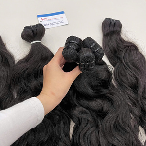 Extensions de cheveux ondulés naturels tendance, 100 % cheveux vietnamiens, mèches épaisses avec pointes pleines, finition haut de gamme, stock massif disponible - Product Image 2