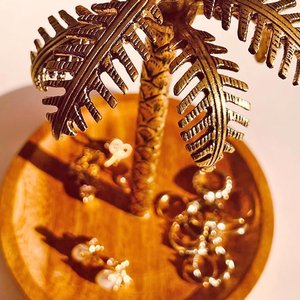 Modern Luxury Round Wooden Arabic Decorative <b>Tray</b> with Brass Palm Tree Handmade Dates Serving Bowl Party Disposable - Product Image 5