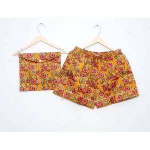 Conjunto de Pijama de 3 Piezas de Algodón Ligero de Alta Calidad para Mujer, Manga Corta, Secado Rápido, Transpirable, Ropa de Playa para Verano - Product Image 2