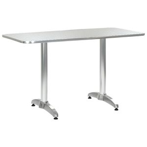 Juego de Comedor de 5 Piezas de Aluminio Plateado, Muebles de Jardín Apilables - Product Image 4