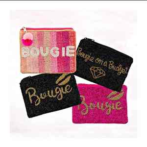 Porte-monnaie brodé floral fait main de qualité supérieure avec élégante broderie de perles pour femmes, filles et collections de cadeaux - Product Image 1