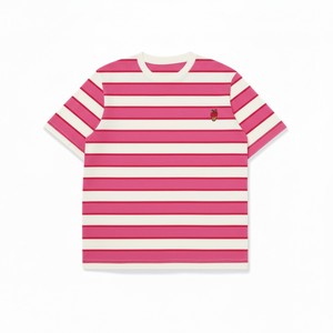 Camiseta Casual de Manga Corta para Hombre, 100% Algodón, a Rayas, Corte Holgado, Cuello Redondo, Diseño con Estampado a Mano, Transpirable - Product Image 4