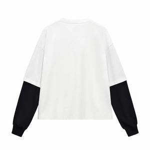 T-shirt Homme à Manches Longues avec Logo Brodé Personnalisé, Qualité Supérieure, Luxe, Épaules Tombantes, Design Deux Pièces, Coupe Oversize et Boxy - Product Image 2