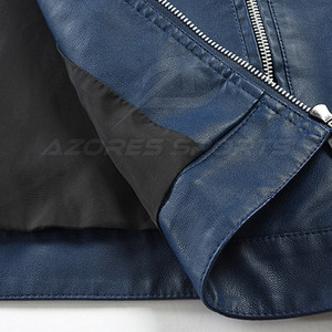 Chaqueta de Cuero para Hombre, PU Suave, Cierre Frontal con Cremallera, Corte Ajustado Informal, Otoño Invierno, Ecológica, Transpirable, Estilo Urbano - Product Image 6