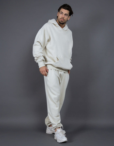 Ensemble de survêtement de haute qualité pour hommes, sweat-shirt à col montant et pantalon de survêtement amples, 100% coton, hiver - Product Image 4