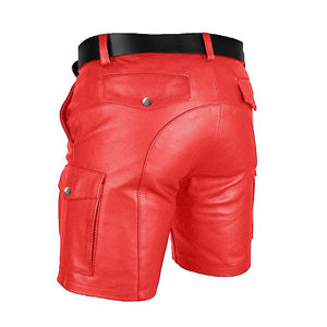 Shorts de course pour hommes en cuir de vachette, fabriqués en usine, de haute qualité, écologiques, teinture unie, style décontracté unique, séchage rapide, imperméables - Product Image 3