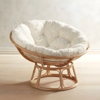 Fauteuil double Papasan pour salons et jardins, en rotin, 2 places, fauteuils pivotants en forme d'œuf