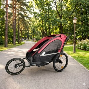 Remorque de vélo pour enfants 3 en 1 en alliage d'aluminium, poussette, chariot de jogging avec capacité de 35 kg et suspension indépendante - Product Image 2