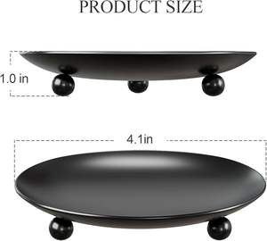 Porte-bougies noirs pour bougies piliers, lot de 2, en métal de qualité supérieure, pour la décoration de la maison, la table à manger, ou comme cadeau - Product Image 2