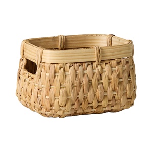 Handwoven Water Hyacinth Basket Low Square Storage <b>Box</b> Handmade Eco Friendly Sustainable Wholesale Bulk OEM Supplier Home Decor - Product Image 1
