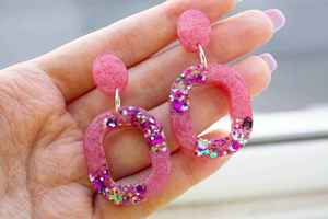 Handmade Pink <b>Resin</b> Square Dangle Earrings With Glitter Handmade Fashion Jewelry For Women <b>resin</b> mold <b>resin</b> earrings <b>resin</b> <b>Craft</b> - Product Image 6