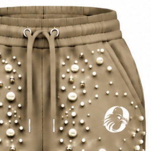 Pantalones Jogger Color Caqui con Cuentas de Perlas para Mujer, Pantalones Deportivos de Lujo con Cordón Ajustable, Ropa Casual de Calle, Pantalones de Forro Polar con Bolsillos - Product Image 6