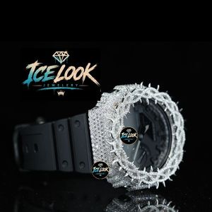 Reloj de Cuarzo con Incrustaciones de Moissanita, Correa de Acero Inoxidable, Esfera Redonda con Números Romanos, Diseño de Lujo para Hombre - Product Image 2