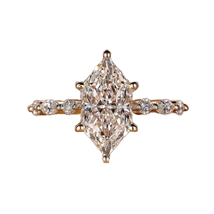 แหวนเพชรทรงมาร์คีส์ 2.02 กะรัต เพาะเลี้ยงในห้องปฏิบัติการ สำหรับผู้หญิง ทองคำแท้ 14K แบบโซลิแทร์ เหมาะสำหรับเป็นของขวัญวันครบรอบแต่งงานสำหรับเธอ - Product Image 1