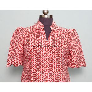 Robe mini en coton indien faite à la main pour femmes, imprimé floral fait main, style quotidien mignon, robe décontractée pour les fêtes - Product Image 2