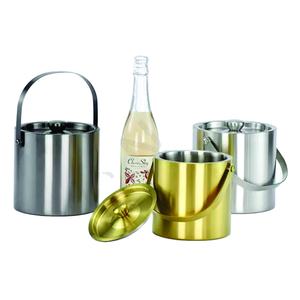 Seau à glace double paroi en acier inoxydable personnalisé pour chambre d'hôtel de luxe, certifié LFGB, prix de gros durable - Product Image 1
