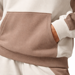 Conjunto de Sudadera con Capucha Unisex Extra Grande, 100% Algodón Premium, Forrada, Casual, de Invierno, con Forro Polar de 400g, Diseño Color Block Cristal, Transpirable - Product Image 2