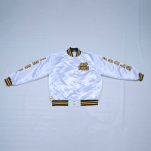 Chaqueta Varsity Blanca Más Vendida, Estilo Preppy para Hombre, Letras Bordadas en la Parte Delantera, Corte Regular, Ropa Casual de Otoño con Servicio OEM - Product Image 5