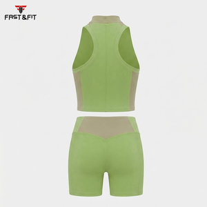Conjunto Deportivo para Mujer, Top Deportivo y Pantalones Cortos, 100% Algodón, Impermeable, Diseño Sólido, Venta Caliente - Product Image 5