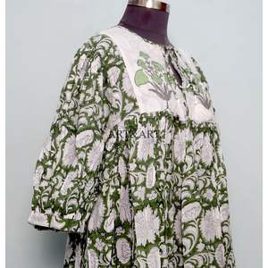 Vestido Midi Floral con Detalles de Borlas para Mujer, 100% Algodón, Estilo Vintage, Línea A, para Eventos Formales, Cintura Natural, Ecológico, Venta al por Mayor - Product Image 5