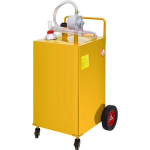 Tanque de Combustible de 35 Galones con 4 Ruedas, Bomba de Transferencia Manual, Tanque de Almacenamiento de Gasolina y Diésel para Autos, Cortadoras de Césped y Equipos de Manejo de Materiales - Product Image 1
