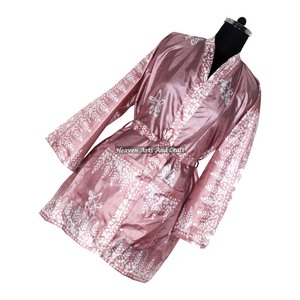 KS002 <b>Beach</b> Vintage Sari Kimono Short Ladies Vintage <b>Robe</b> Women Wear Bathrobe Jacket Recycled Silk Sari Fabric Nightwear <b>Robe</b> - Product Image 1