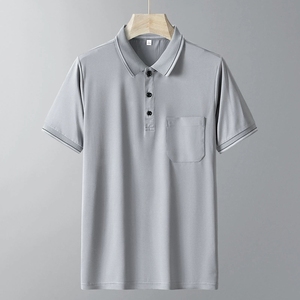 New Men's Polo <b>Shirt</b> - Short Sleeve Turn Down <b>Collar</b> Business Casual <b>T</b>-<b>Shirt</b>, Pocket Design, Breathable & Comfortable - Product Image 4