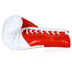 Nuevos Guantes de Boxeo para Entrenamiento, Cómodos, Profesionales, Diseño Personalizado, de Cuero Vacuno Blanco y Rojo, Transpirables, Unisex - Product Image 5