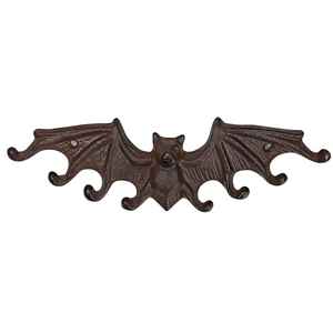 New Arrival <b>Wall</b> Mounted Bat Shaped Brown Coated Iron Hook <b>Rail</b> For Multipurpose Function Hanging <b>Clothes</b> For Decor For Closet - Product Image 1