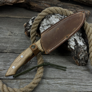 Cuchillo de Caza LEGACY BLADES Hecho a Mano con Hoja de Acero al Carbono, Mango de Madera, Hoja de Punta Caída, Borde Recto, Funda de Cuero, para Uso en Exteriores - Product Image 6