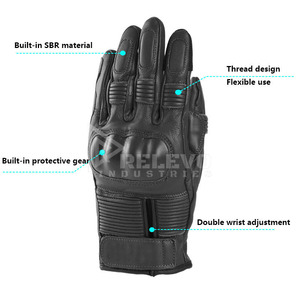 Gants de moto de course pour hommes à doigts entiers, logo personnalisé, gants de moto d'été respirants en cuir de chèvre, vente en gros - Product Image 5