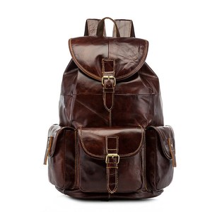 Bolso de Piel para Portátil de Lujo, Impermeable, Antirrobo, Estilo Vintage, Mochila de Viaje, Piel Auténtica, Múltiples Bolsillos, LBP-0344 - Product Image 1
